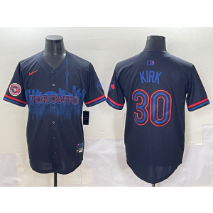 MLB Blue Jays 30 Kirk Black City Nike Cool Base Men Jersey