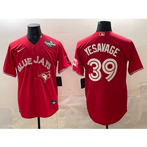 MLB Blue Jays 39 Yesavage Red 2025 World Series Nike Cool Base Men Jersey MLB Blue Jays 39 Yesavage Red 2025 World Series Nike Cool Base Men Jersey