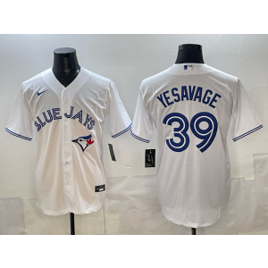 MLB Blue Jays 39 Yesavage White Nike Cool Base Men Jersey
