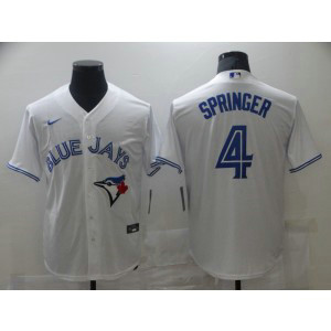 MLB Blue Jays 4 George Springer 2020 White Cool Base Men Jersey