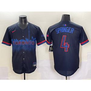 MLB Blue Jays 4 George Springer Black City Connect Nike Cool Base Men Jersey 1