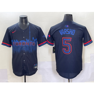MLB Blue Jays 5 Varsho Black City Connect Nike Cool Base Men Jersey