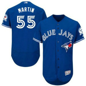 MLB Blue Jays 55 Russell Martin Blue Flexbase Men Jersey