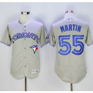 MLB Blue Jays 55 Russell Martin Grey Flexbase Men Jersey