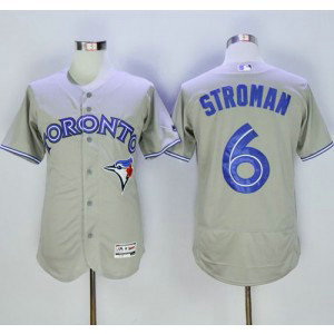 MLB Blue Jays 6 Marcus Stroman Grey Flexbase Men Jersey