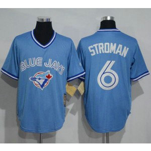 MLB Blue Jays 6 Marcus Stroman Light Blue Cooperstown Throwback Men Jersey