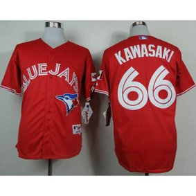 MLB Blue Jays 66 Munenori Kawasaki Red Canada Day Men Jersey
