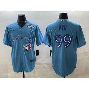 MLB Blue Jays 99 RYU Blue 2025 World Series Nike Cool Base Men Jersey MLB Blue Jays 99 RYU Blue 2025 World Series Nike Cool Base Men Jersey