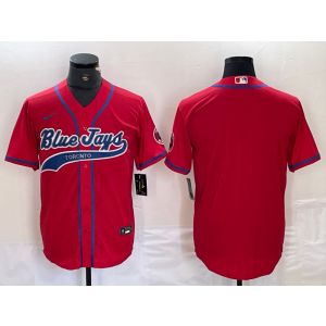 MLB Blue Jays Blank Red Baseball Nike Cool Base Men Jersey