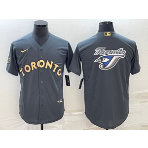 MLB Blue Jays Grey Blank Baseball Logo Nike Men Jersey