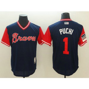 MLB Braves 1 Ozzie Albies Puchi Navy 2018 Players' Weekend Men Jersey MLB Braves 1 Ozzie Albies Puchi Navy 2018 Players' Weekend Men Jersey