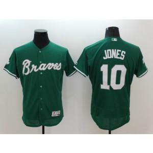 MLB Braves 10 Chipper Jones Green Celtic Flexbase Men Jersey MLB Braves 10 Chipper Jones Green Celtic Flexbase Men Jersey