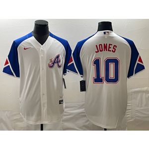 MLB Braves 10 Chipper Jones White 2023 City Connect Cool Base Men Jersey MLB Braves 10 Chipper Jones White 2023 City Connect Cool Base Men Jersey