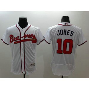 MLB Braves 10 Chipper Jones White Flexbase Men Jersey MLB Braves 10 Chipper Jones White Flexbase Men Jersey