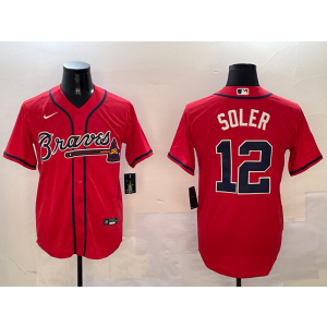 MLB Braves 12 Soler Red Nike Cool Base Men Jersey MLB Braves 12 Soler Red Nike Cool Base Men Jersey