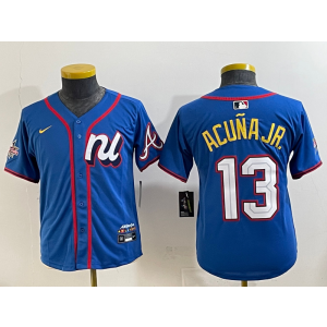 MLB Braves 13 Ronald Acuna Blue National League 2025 All Star Nike Cool Base Women Jersey MLB Braves 13 Ronald Acuna Blue National League 2025 All Star Nike Cool Base Women Jersey
