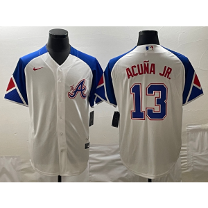 MLB Braves 13 Ronald Acuna Jr. White 2023 City Connect Nike Cool Base Men Jersey MLB Braves 13 Ronald Acuna Jr. White 2023 City Connect Nike Cool Base Men Jersey
