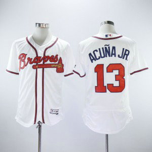 MLB Braves 13 Ronald Acuna Jr White Flexbase Men Jersey MLB Braves 13 Ronald Acuna Jr White Flexbase Men Jersey