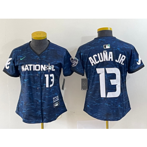 MLB Braves 13 Ronald Acuna Royal 2023 All-Star Nike Cool Base Women Jersey(Run Small) MLB Braves 13 Ronald Acuna Royal 2023 All-Star Nike Cool Base Women Jersey(Run Small)