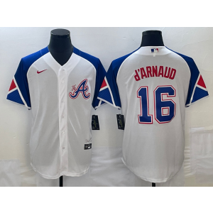 MLB Braves 16 D'arnaud White 2023 City Connect Cool Base Men Jersey MLB Braves 16 D'arnaud White 2023 City Connect Cool Base Men Jersey
