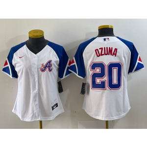 MLB Braves 20 Ozuna White City Connect Nike Cool Base Women Jersey MLB Braves 20 Ozuna White City Connect Nike Cool Base Women Jersey