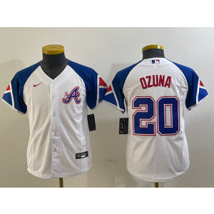MLB Braves 20 Ozuna White City Connect Nike Cool Base Youth Jersey MLB Braves 20 Ozuna White City Connect Nike Cool Base Youth Jersey