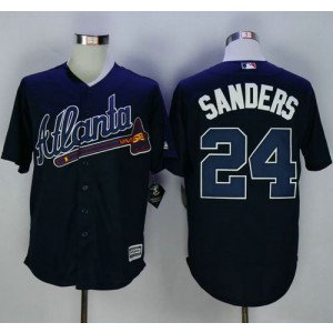 MLB Braves 24 Deion Sanders Navy Blue New Cool Base Men Jersey MLB Braves 24 Deion Sanders Navy Blue New Cool Base Men Jersey