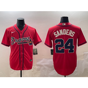 MLB Braves 24 Deion Sanders Red Nike Cool Base Men Jersey MLB Braves 24 Deion Sanders Red Nike Cool Base Men Jersey