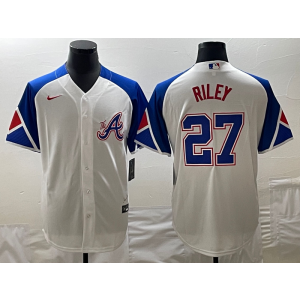 MLB Braves 27 Austin Riley White 2023 City Connect Nike Cool Base Men Jersey MLB Braves 27 Austin Riley White 2023 City Connect Nike Cool Base Men Jersey