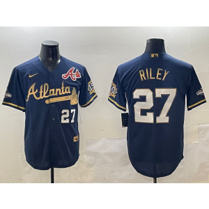 MLB Braves 27 Riley Black Baseball Nike Cool Base Men Jersey MLB Braves 27 Riley Black Baseball Nike Cool Base Men Jersey