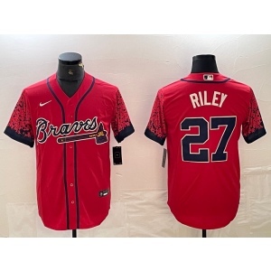 MLB Braves 27 Riley Red Drift Nike Cool Base Men Jersey MLB Braves 27 Riley Red Drift Nike Cool Base Men Jersey
