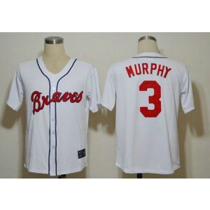 MLB Braves 3 Dale Murphy White Mitchell and Ness Throwback Men Jersey MLB Braves 3 Dale Murphy White Mitchell and Ness Throwback Men Jersey