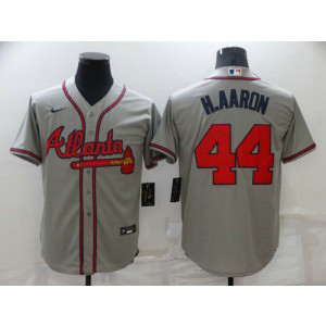 MLB Braves 44 Hank Aaron Grey Nike Cool Base Men Jersey MLB Braves 44 Hank Aaron Grey Nike Cool Base Men Jersey