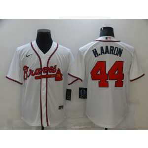 MLB Braves 44 Hank Aaron White Nike Cool Base Men Jersey MLB Braves 44 Hank Aaron White Nike Cool Base Men Jersey