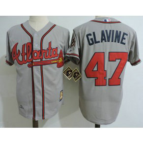 MLB Braves 47 Tom Glavine Gray Cooperstown Collection Men Jersey MLB Braves 47 Tom Glavine Gray Cooperstown Collection Men Jersey