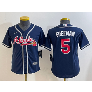 MLB Braves 5 Freddie Freeman Navy Nike Cool Base Youth Jersey MLB Braves 5 Freddie Freeman Navy Nike Cool Base Youth Jersey