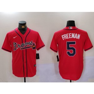 MLB Braves 5 Freddie Freeman Red Nike Cool Base Men Jersey MLB Braves 5 Freddie Freeman Red Nike Cool Base Men Jersey