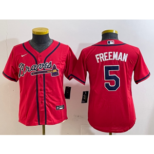 MLB Braves 5 Freddie Freeman Red Nike Cool Base Youth Jersey MLB Braves 5 Freddie Freeman Red Nike Cool Base Youth Jersey