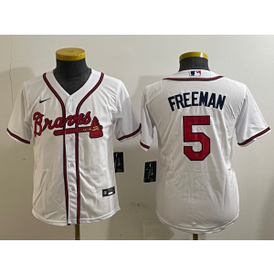 MLB Braves 5 Freddie Freeman White Nike Cool Base Youth Jersey MLB Braves 5 Freddie Freeman White Nike Cool Base Youth Jersey