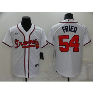 MLB Braves 54 Max Fried White Nike Cool Base Men Jersey MLB Braves 54 Max Fried White Nike Cool Base Men Jersey