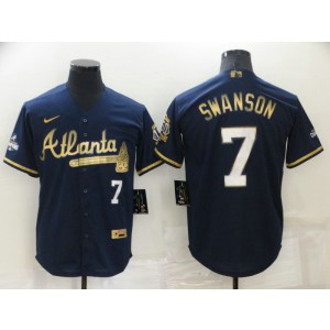 MLB Braves 7 Dansby Swanson Gold Nike Cool Base Men Jersey MLB Braves 7 Dansby Swanson Gold Nike Cool Base Men Jersey