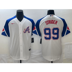 MLB Braves 99 Spencer Strider White 2023 City Connect Nike Cool Base Men Jersey MLB Braves 99 Spencer Strider White 2023 City Connect Nike Cool Base Men Jersey