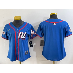 MLB Braves Blank Blue National League 2025 All Star Nike Cool Base Women Jersey MLB Braves Blank Blue National League 2025 All Star Nike Cool Base Women Jersey
