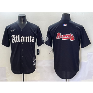 MLB Braves Blank New Black Nike Cool Base Men Jersey MLB Braves Blank New Black Nike Cool Base Men Jersey