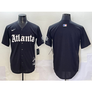 MLB Braves Blank New Black Nike Cool Base Men Jersey MLB Braves Blank New Black Nike Cool Base Men Jersey
