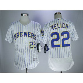 MLB Brewers 22 Christian Yelich White Flexbase Men Jersey