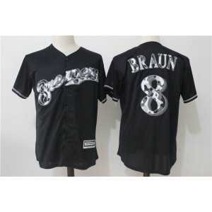 MLB Brewers 8 Ryan Braun Black Cool Base Men Jersey