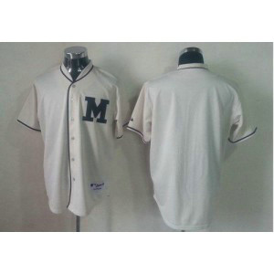 MLB Brewers Blank Cream 1913 Turn Back The Clock Men Jersey