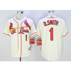 MLB Cardinals 1 Ozzie Smith Cream Cool Base Men Jersey MLB Cardinals 1 Ozzie Smith Cream Cool Base Men Jersey