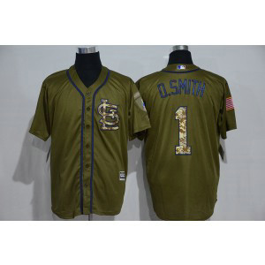 MLB Cardinals 1 Ozzie Smith Green Salute to Service Men Jersey MLB Cardinals 1 Ozzie Smith Green Salute to Service Men Jersey